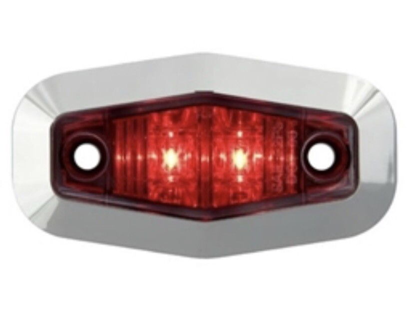 2 Trailer Parts Pro LT02-210 Redline Red Mini Led Clearance/Marker Light Chrome