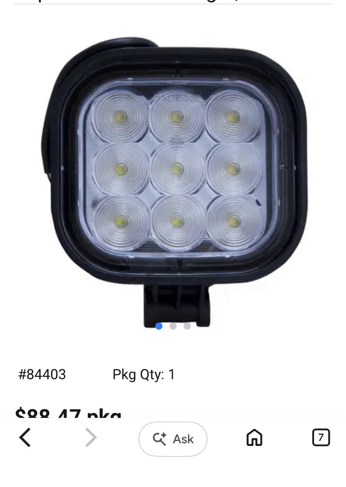 9 DIODE LED WORK LAMP 12-36 Volts