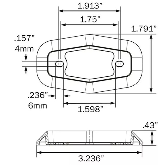 Qty 4** Optronics PLA13C2B Chrome Base for MCL13 and UCL Series Light