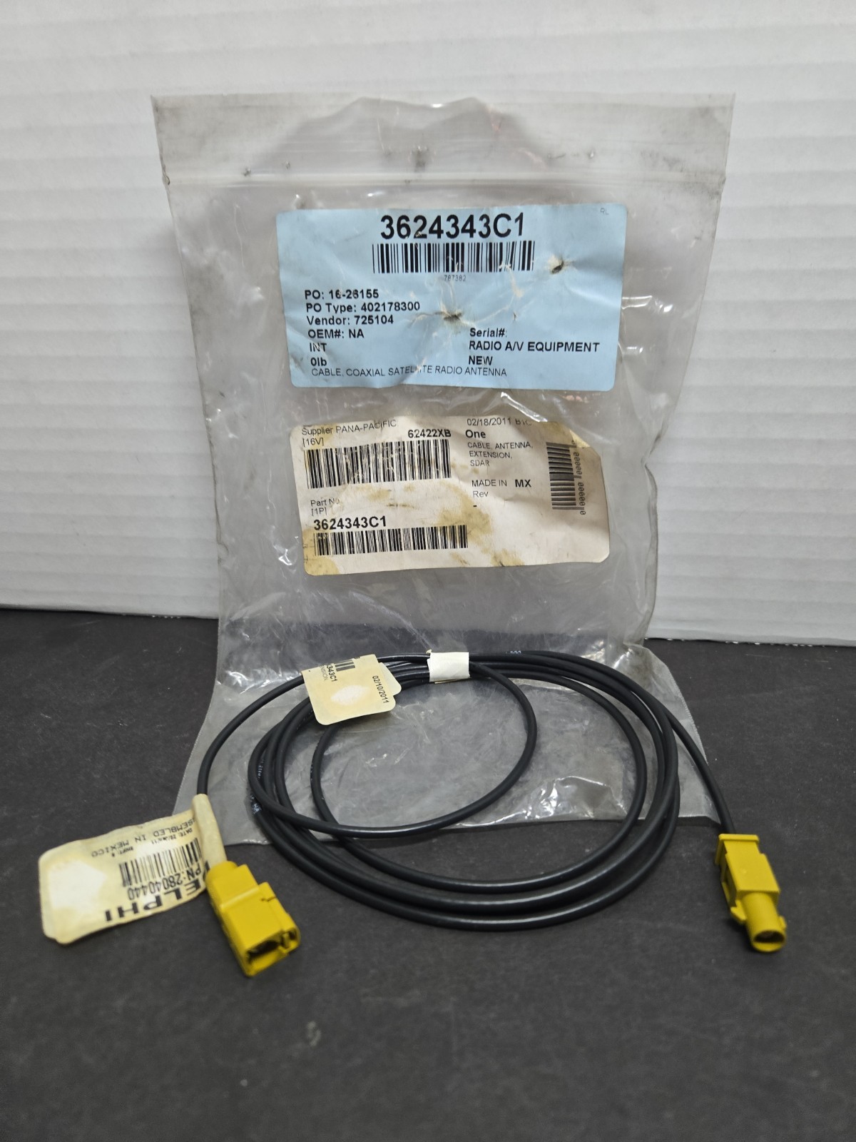NOS International/Pana-Pacific 3624343C1Coaxial Cable, Satellite Radio Antenna