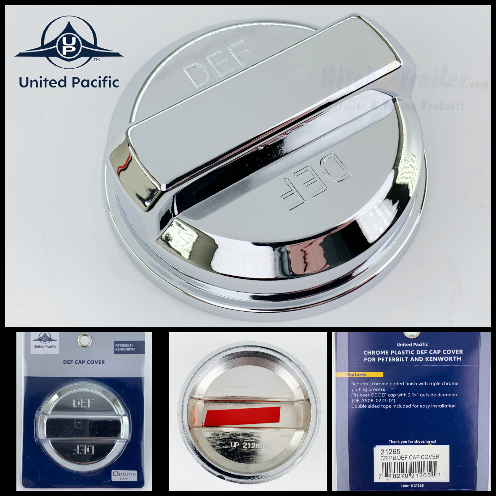 Chrome Plastic DEF Cap Cover For Peterbilt & Kenworth With 2-3/4″ Diameter Cap