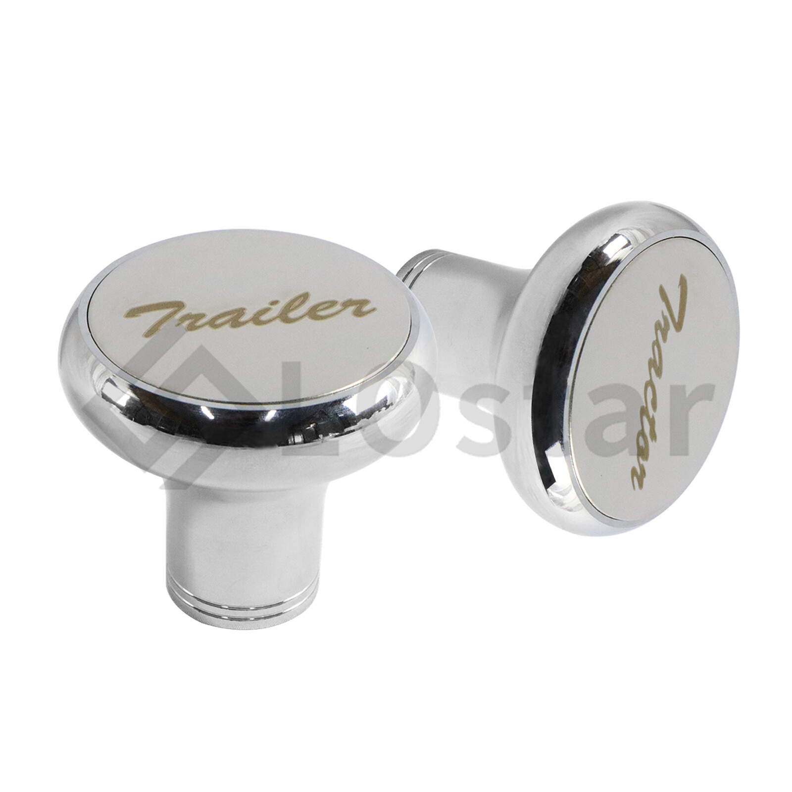 Pair Chrome Air Valve Knob -Tractor/Trailer For Peterbilt Kenworth Freightliner