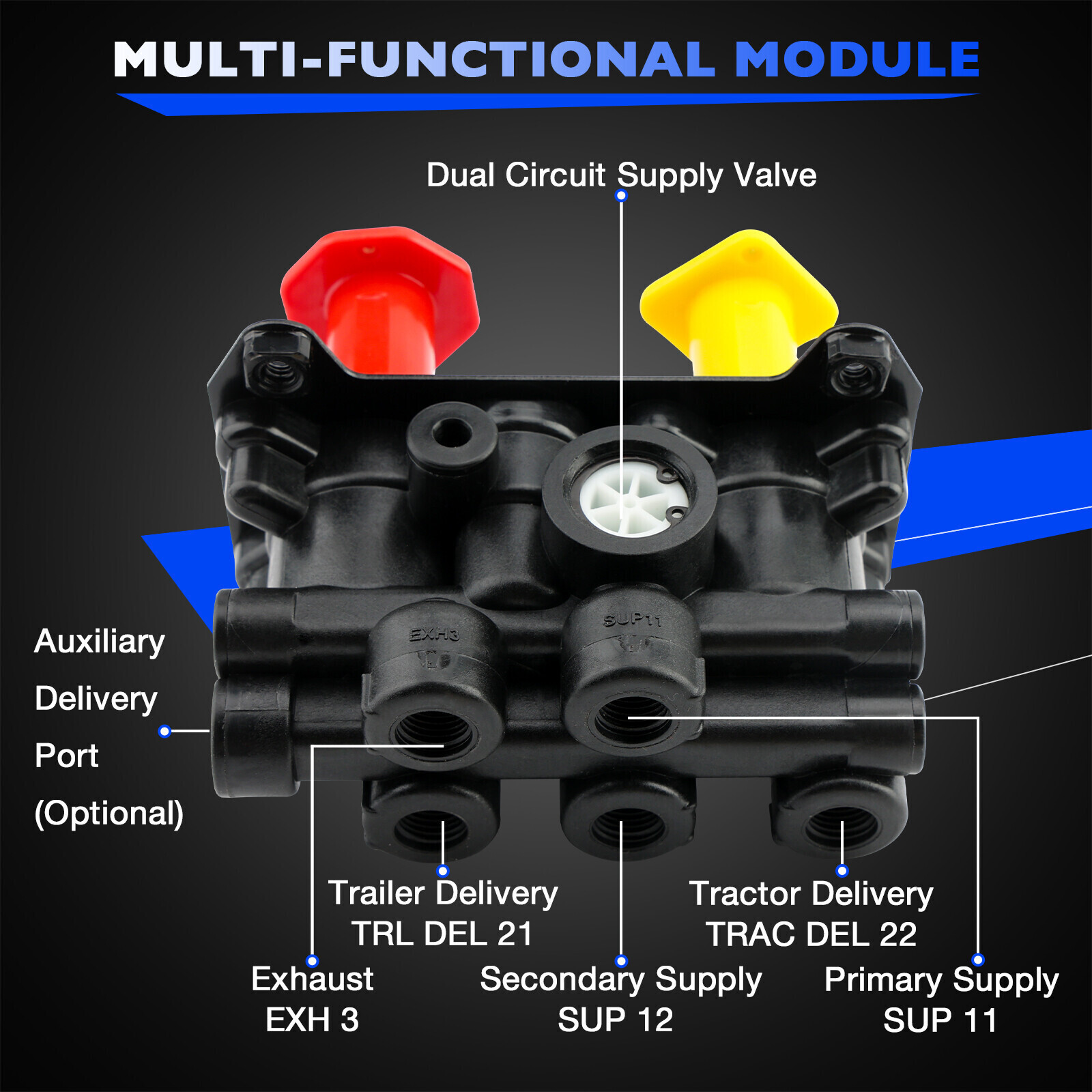 800519 MV-3 Dash Air Brake Control Valve For Volvo Ford Freightliner Kenworth