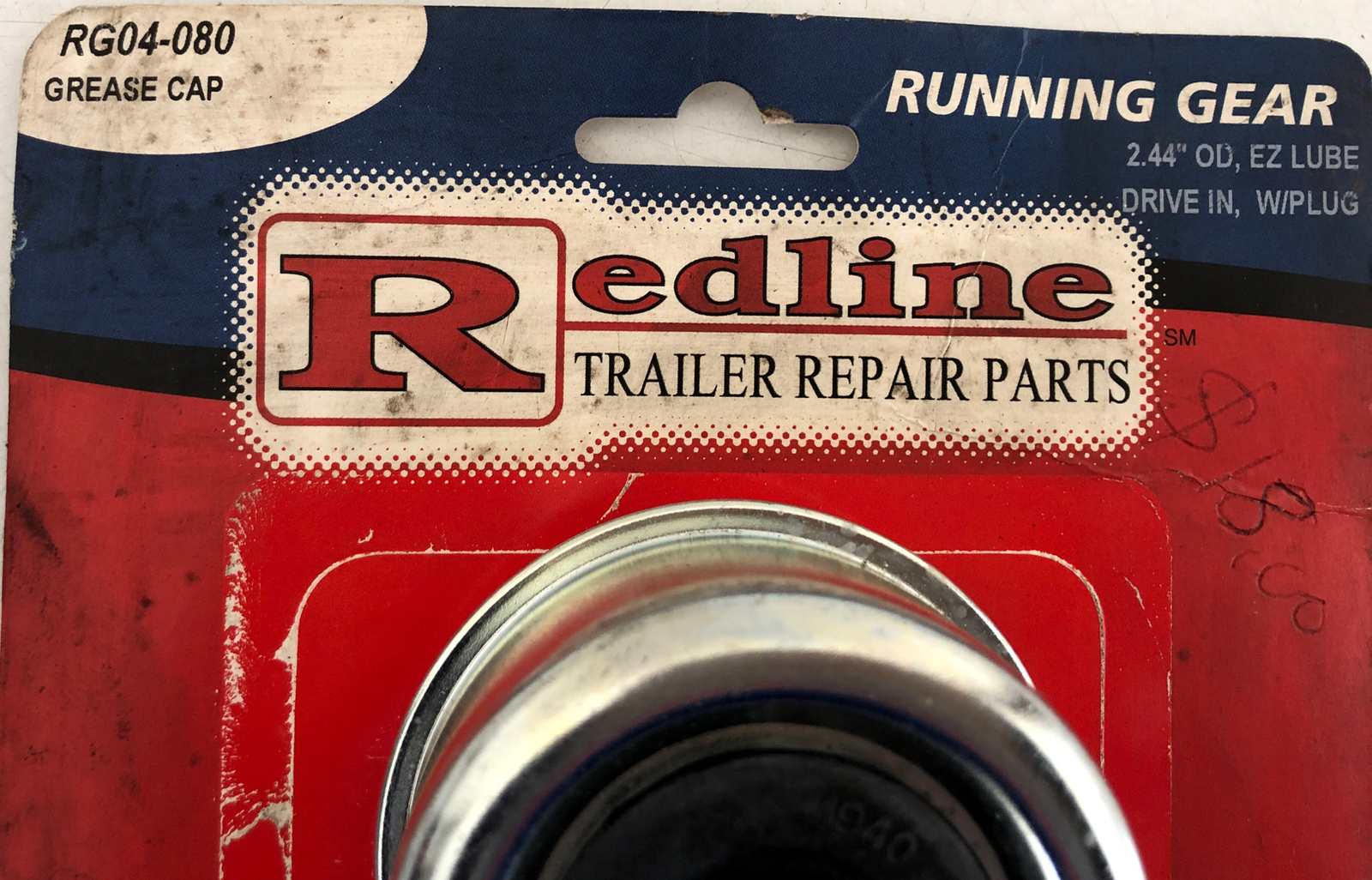 NEW REDLINE RG04-080 GREASE CAP 2.44″ OD ZERK LUBE DRIVE IN WITH PLUG – 2 Pack