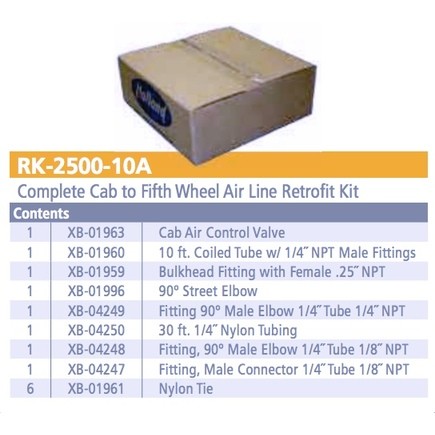 SAF-HOLLAND RK-2500-10A Fifth Wheel Trailer Hitch Air Line Kit, With 10 Ft. Coil