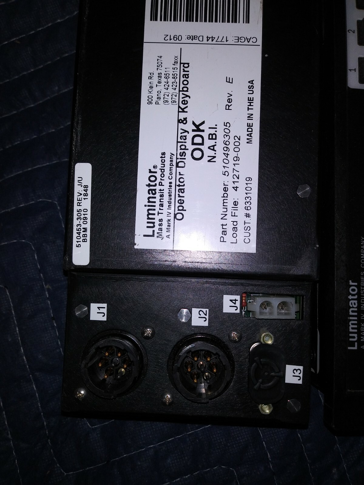 Luminator Operator Display and Keyboard #510496001 **NEW**
