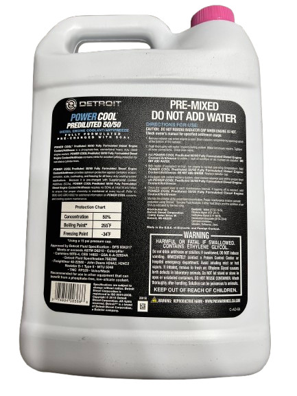 Detroit Power Cool Pre-Charged Antifreeze/Coolant 50/50 – 1 Gallon, Compatibl…