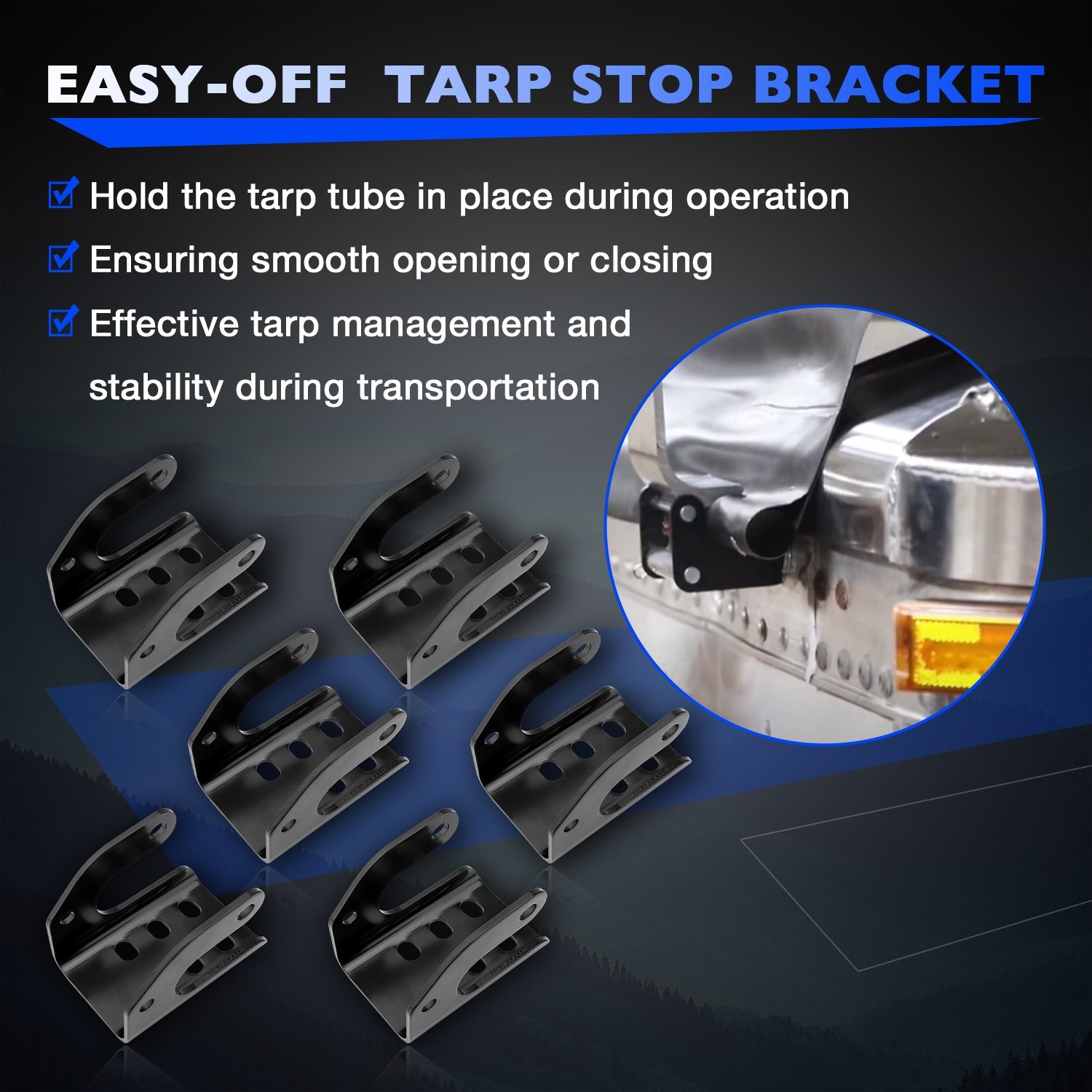 6Pack Tarp Body Mount Stops Bracket For 1705775-1 1703604-1 Tarp Stops 1100833