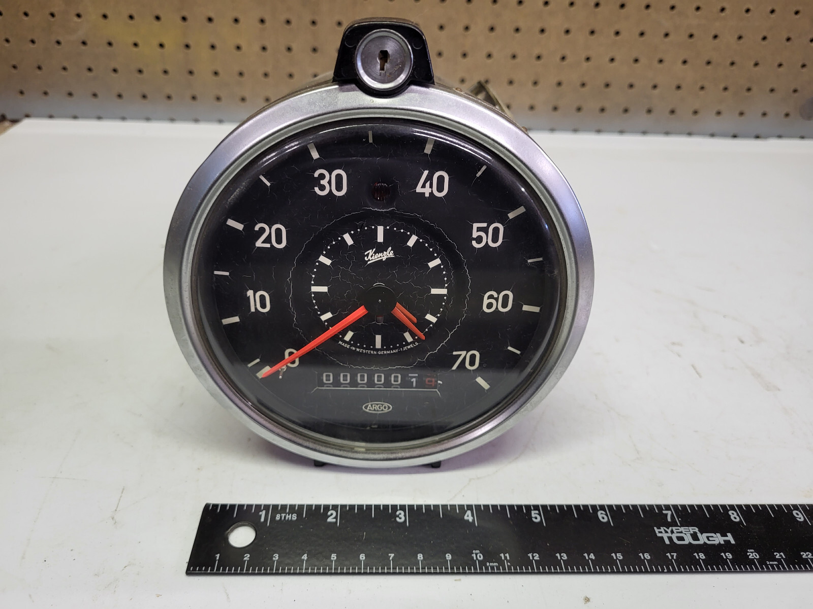 NOS Vintage ARGO Speedometer MPH Gauge Kienzle MADE IN WESTERN GERMANY 7 JEWELS