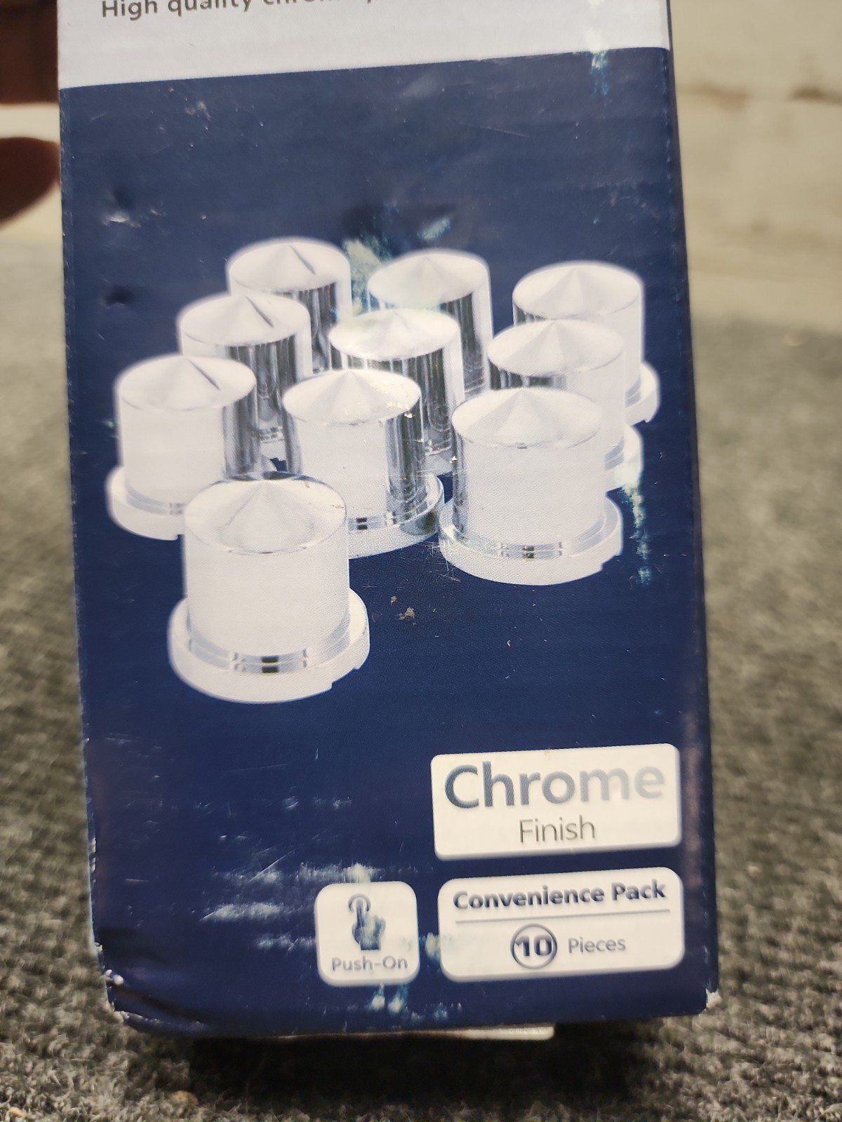 United Pacific 10090P Wheel Lug Nut Cover Set 15/16″ X 1.5″, Chrome, Plastic, Po