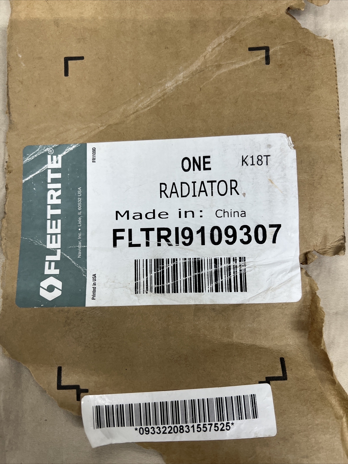 International FLTRI9109307 Radiator International Fleetrite