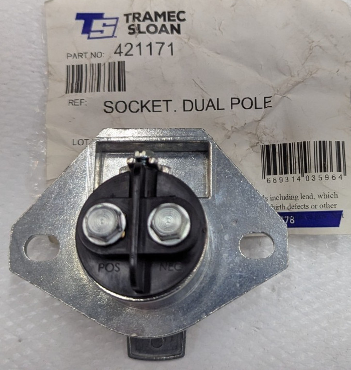 421171 Tramec Sloan Dual Pole Socket Horizontal Zinc Receptacle Power Supply