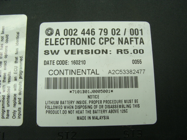CONTINENTAL A 0024467902/001 ELECTRONIC CPC MODULE