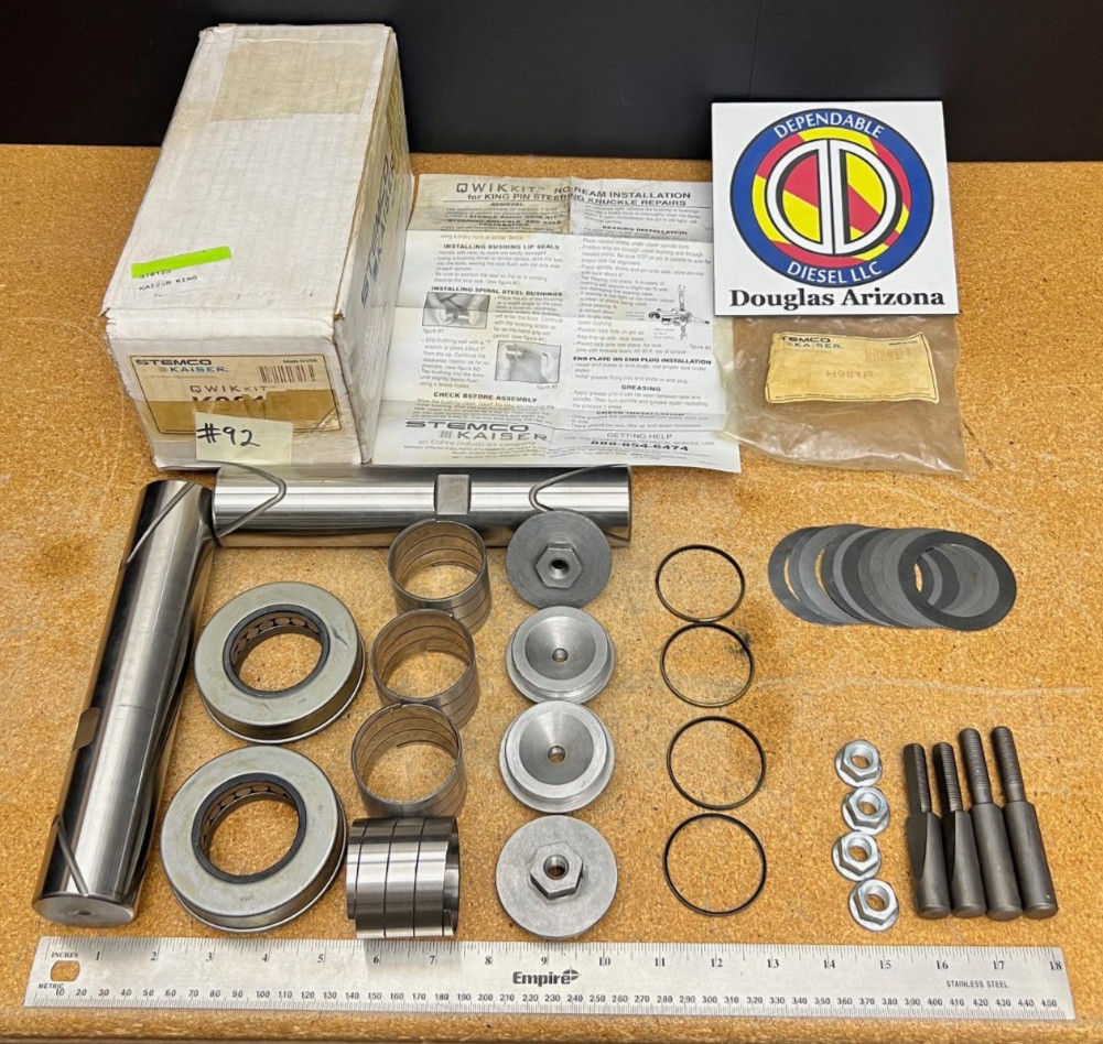 No Ream Installation King Pin QWIK Kit Stemco Kaiser PAI P/N K981R Kingpin Set