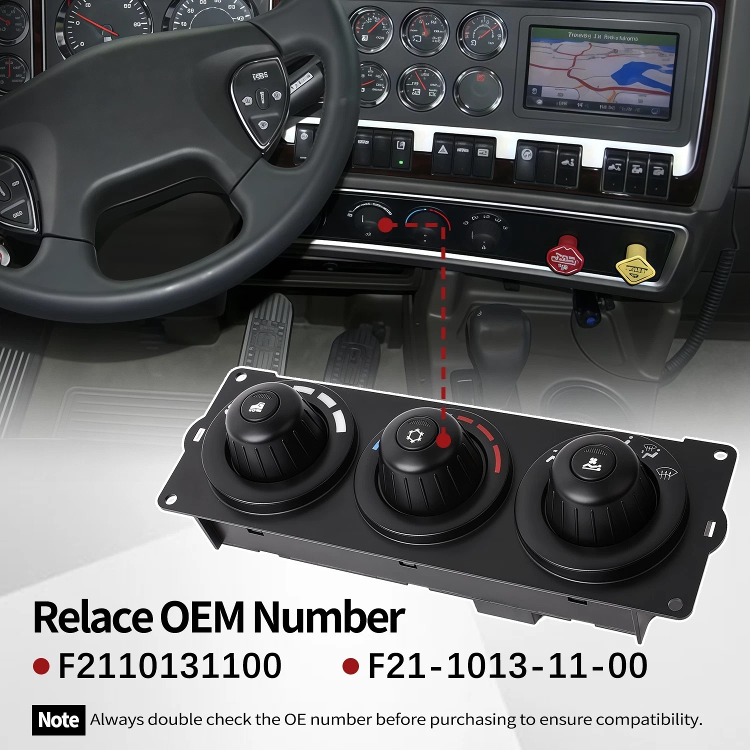 For F21-1013-11-000 KENWORTH 2006 UP Haeter &AC HVAC Temperature Control New