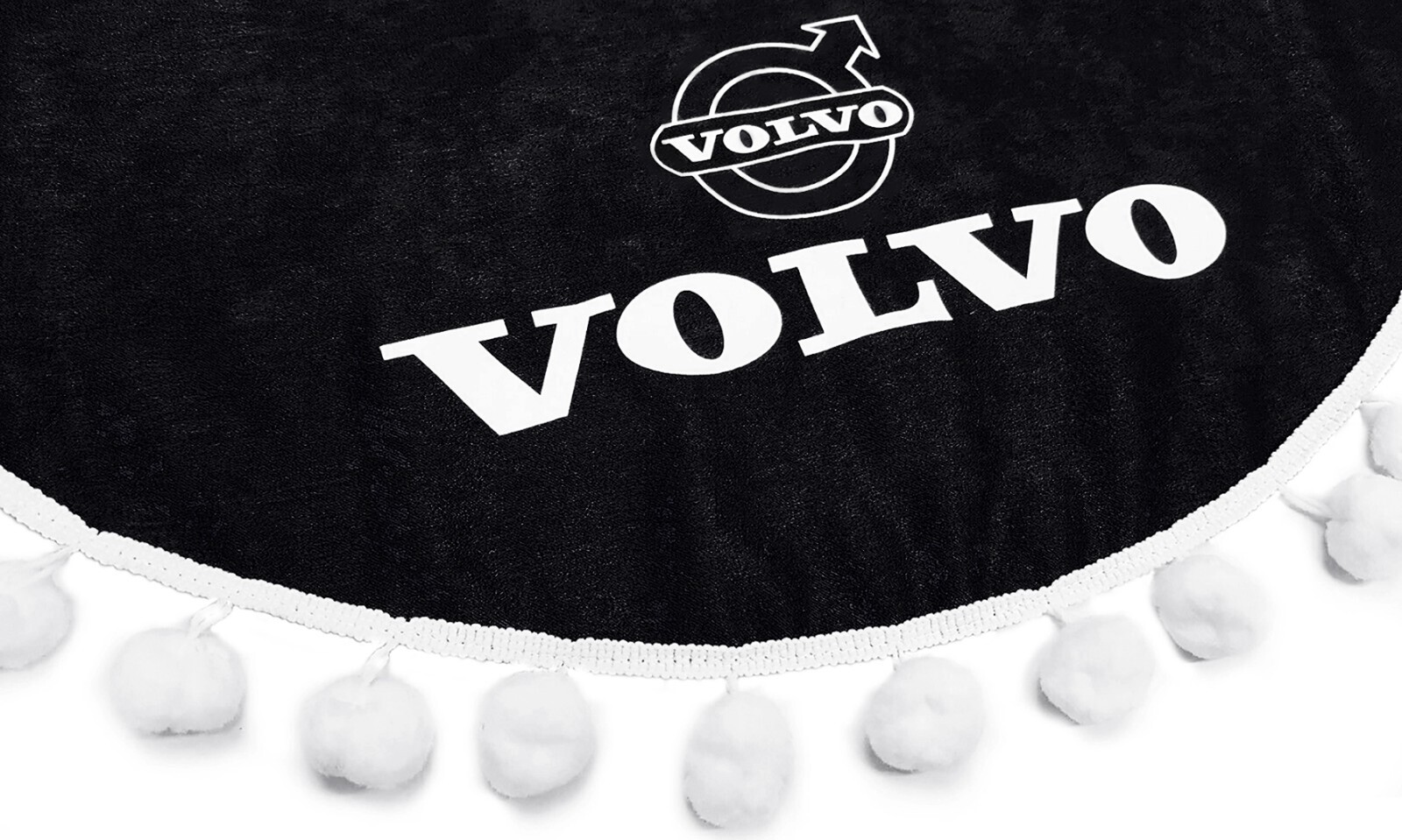 Truck Curtains Black w/ White PomPoms for VOLVO FH FM FH12 FH13 FH16 VNL VNR VNX
