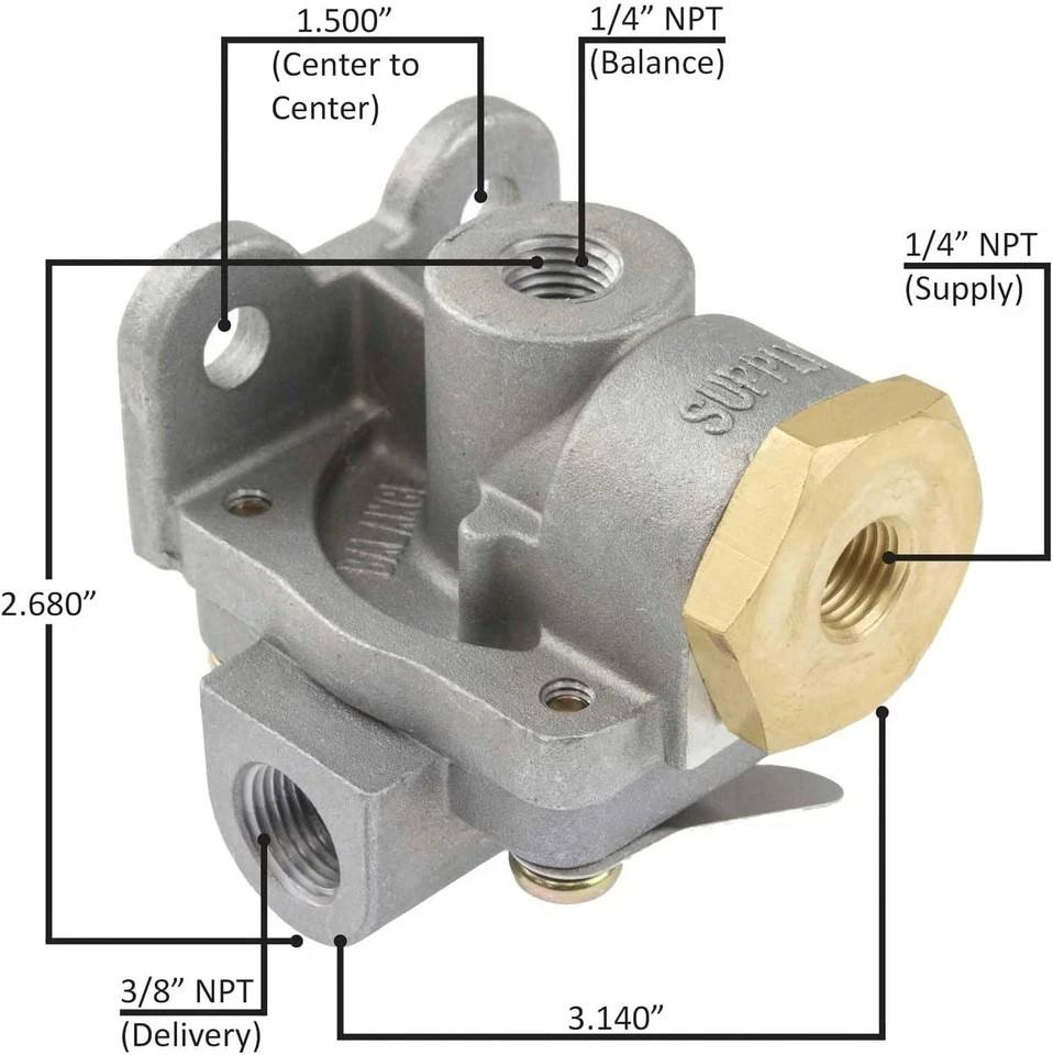 Air Brake Quick Release Valve WA289714 QR-1C A1214980 0-PSI 4S-3 World American