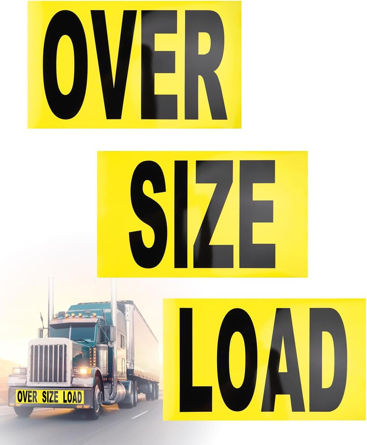 Over Size Load Signs for Trucks Magnetic Oversized Warning Sign for Safe Hauling