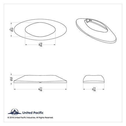 United Pacific 34050B Clearance Light Bezel, “Phantom I”