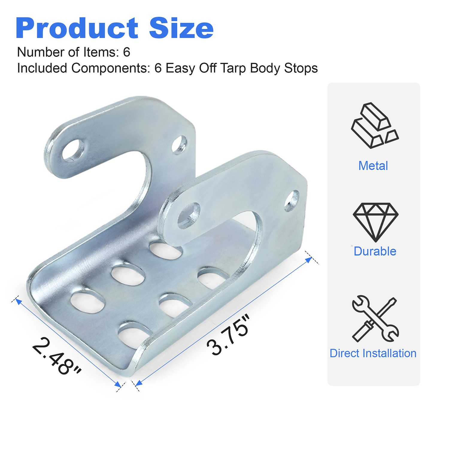 Set of 6 Easy Off Tarp Body Stops Replaces 1100833 For Shurco 1705775 & 1705454