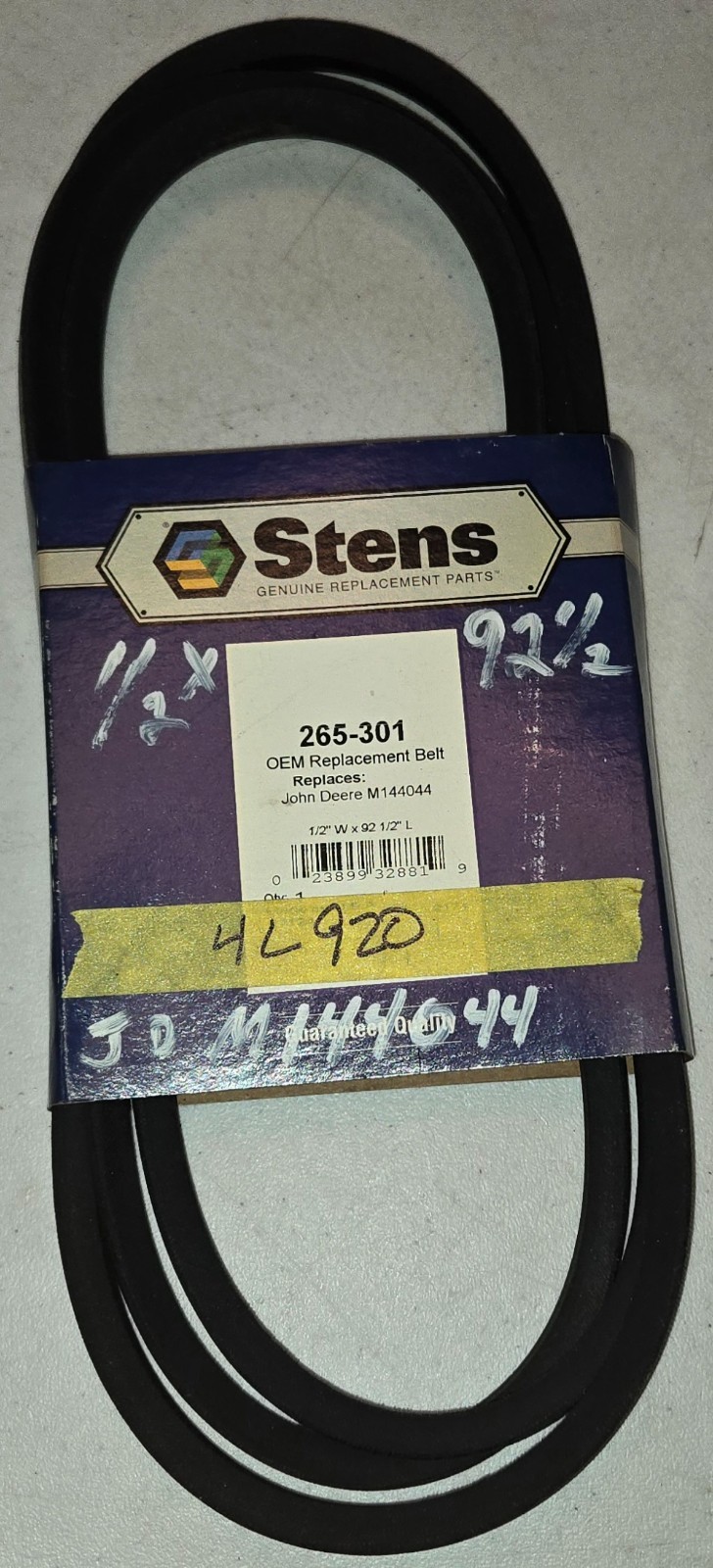 Stens 265-301 OEM Replacement Belt for M144044 USA Made