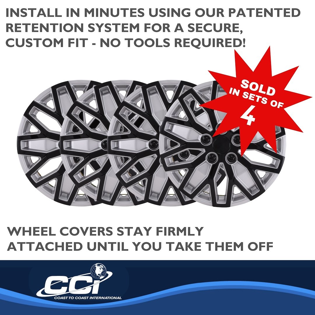 Coast to Coast Wc 10 U Spoke Sil/Blk 15″ Set 4