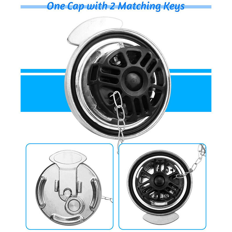 New 2* 600212 Aluminum No Locking Diesel Fuel Caps 11-04859-200 For Peterbilt