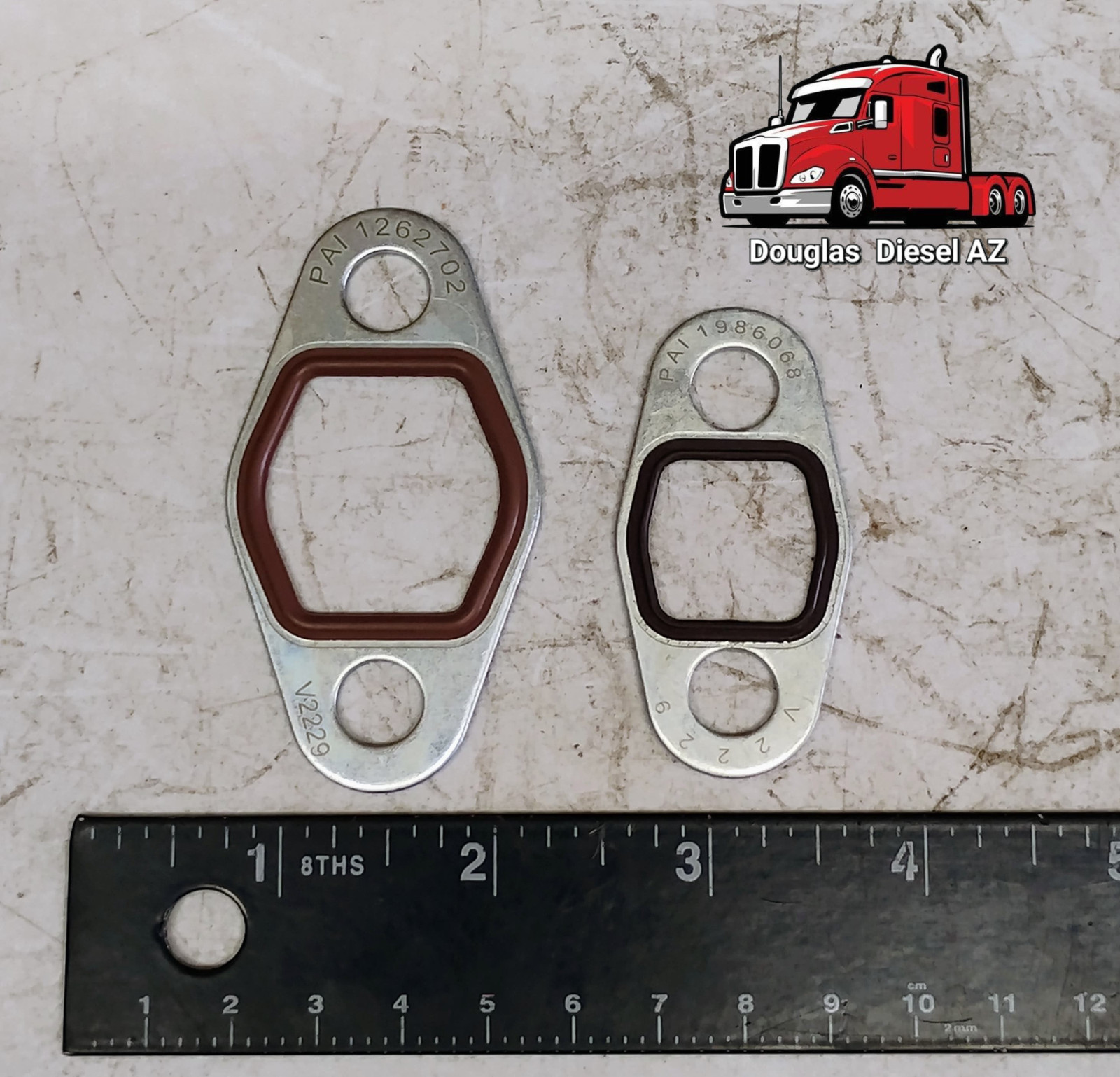 TURBO OIL DRAIN & SUPPLY GASKETS for C15. PAI Brand. Ref. # CAT. 1262702 1986068