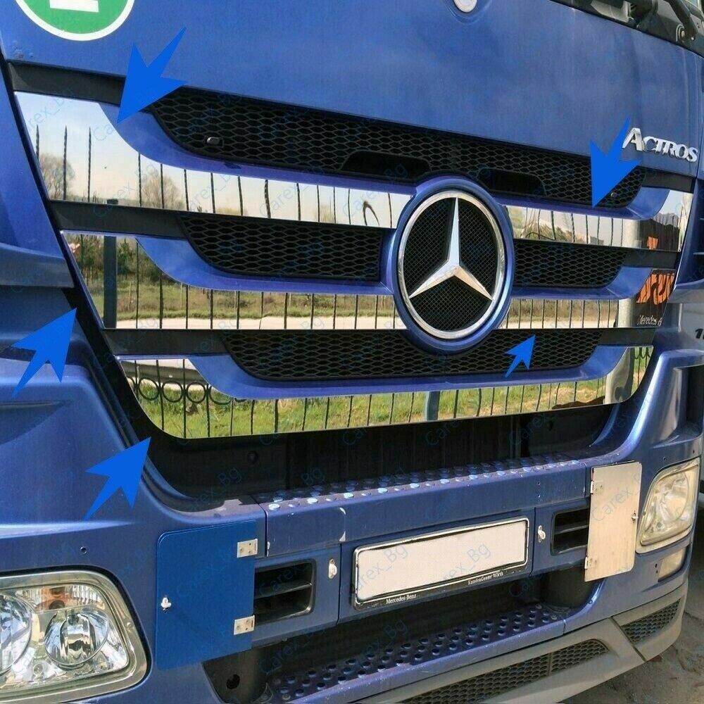 For Mercedes Benz ActrosMp3 MegaSpace 2009Up Chrome Front Grille 5Pieces S.Steel