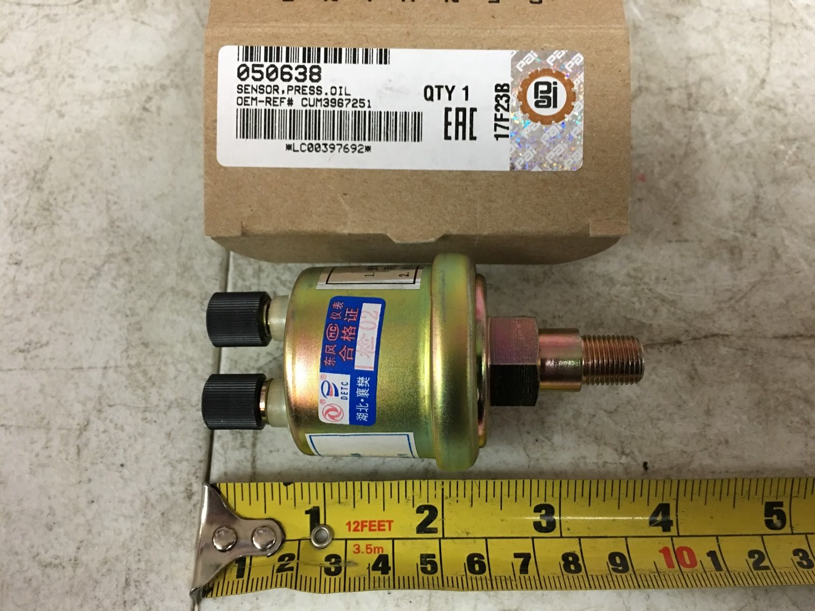 Oil Pressure Sensor for Cummins 4B 3.9 ISB QSB B 5.9. PAI # 050638 Ref.# 3967251