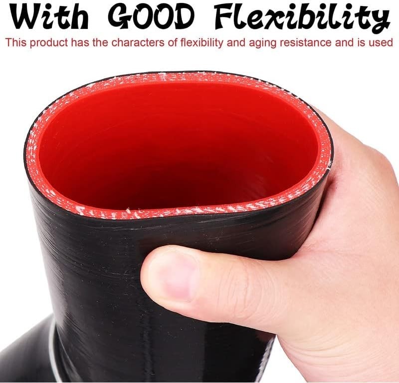 Temperature-Resistant 4-Ply 45° Silicone Elbow Hose with Clamps, 102mm Length