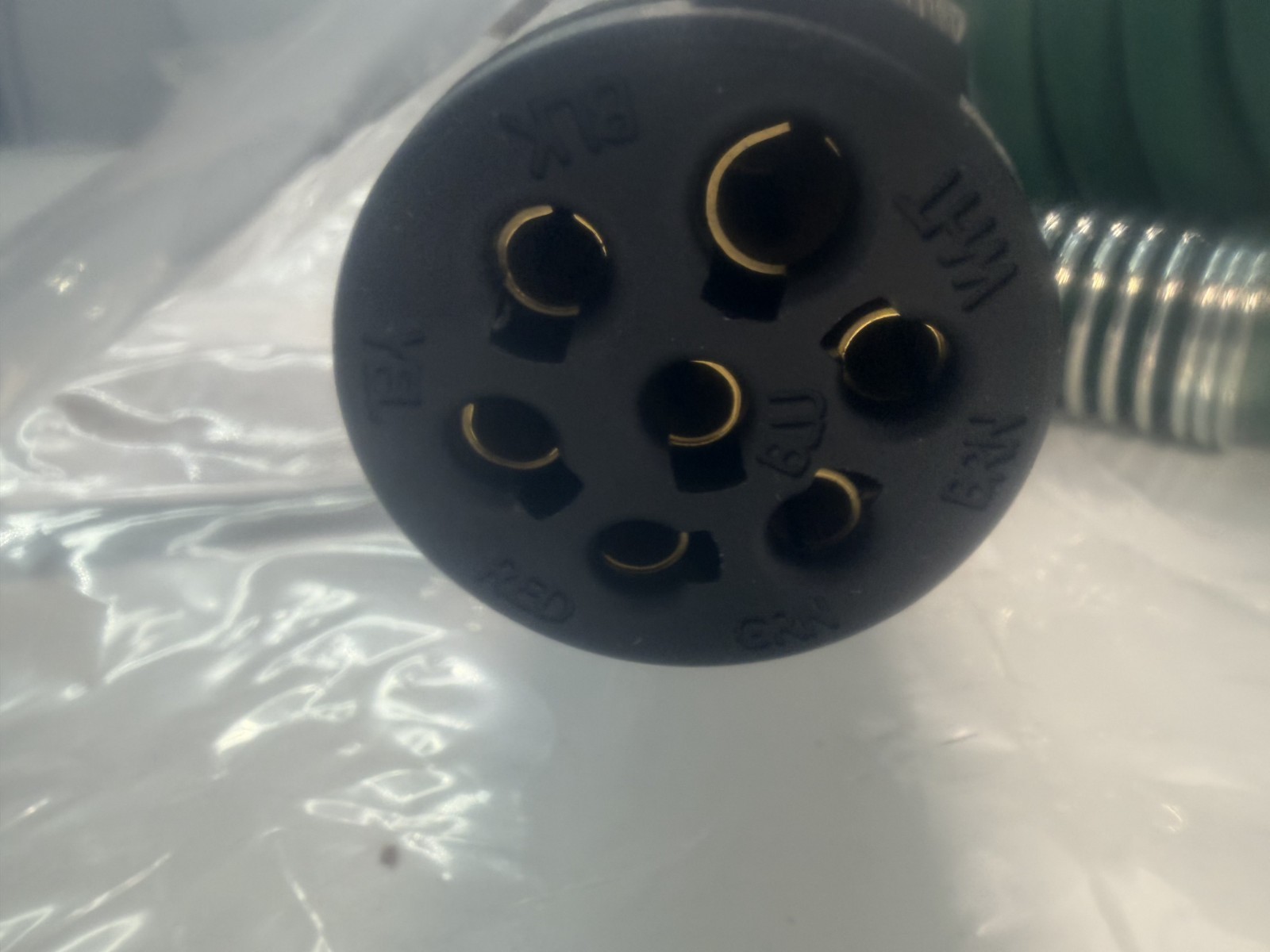NEW TRP PE15800 15 Ft Coiled Electrical ABS Cable 7-Way Metal Plugs Trailer