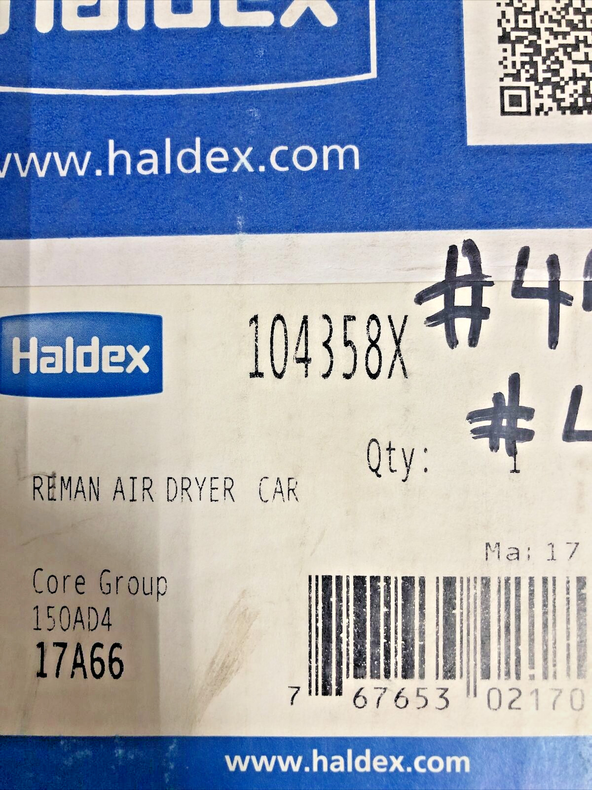 Reman Haldex 104358X Air Dryer Cartridge