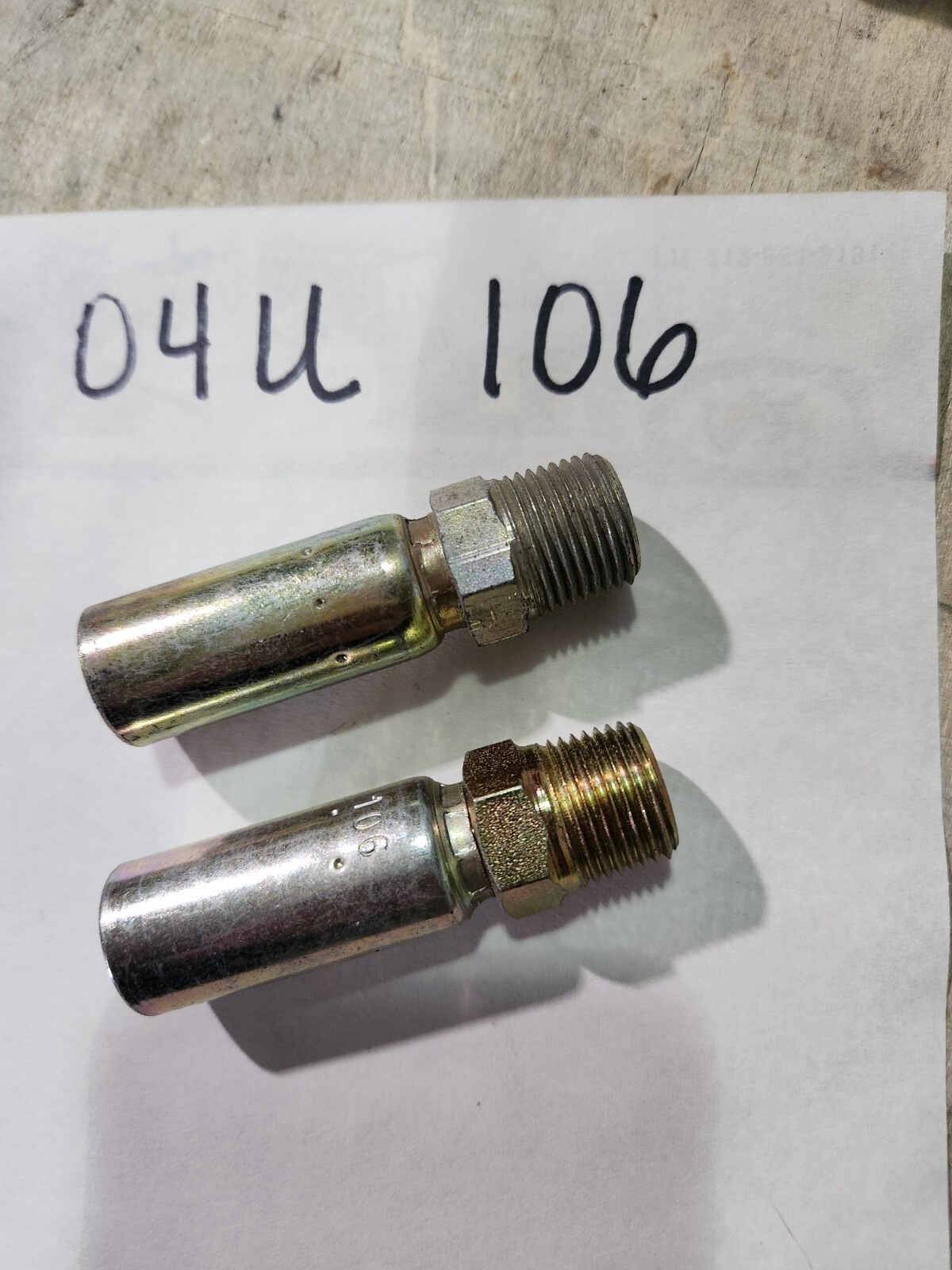 QTY 2** Eaton 04U-106 U Series Interchange Hydraulic Fitting 1/4” x 3/8”