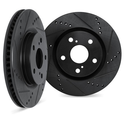 Dynamic Friction Company 8002-59021 Brake Rotors Drilled & Slotted Black