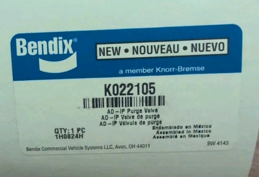 ~NEW GENUINE BENDIX AD-IP & AD-IS REPLACEMENT PURGE VALVE ASSEMBLY KIT ~ K022105