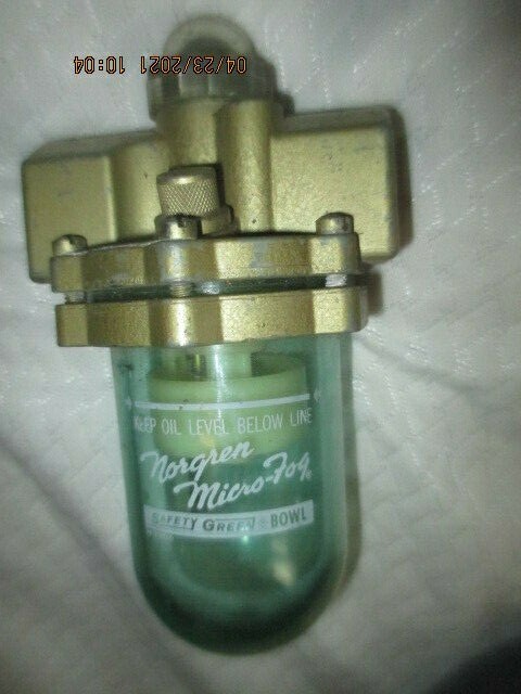 Norgren Micro-Fog Hydraulic Fuel Pump FILTER Green Polycarbonate Safety Bowl