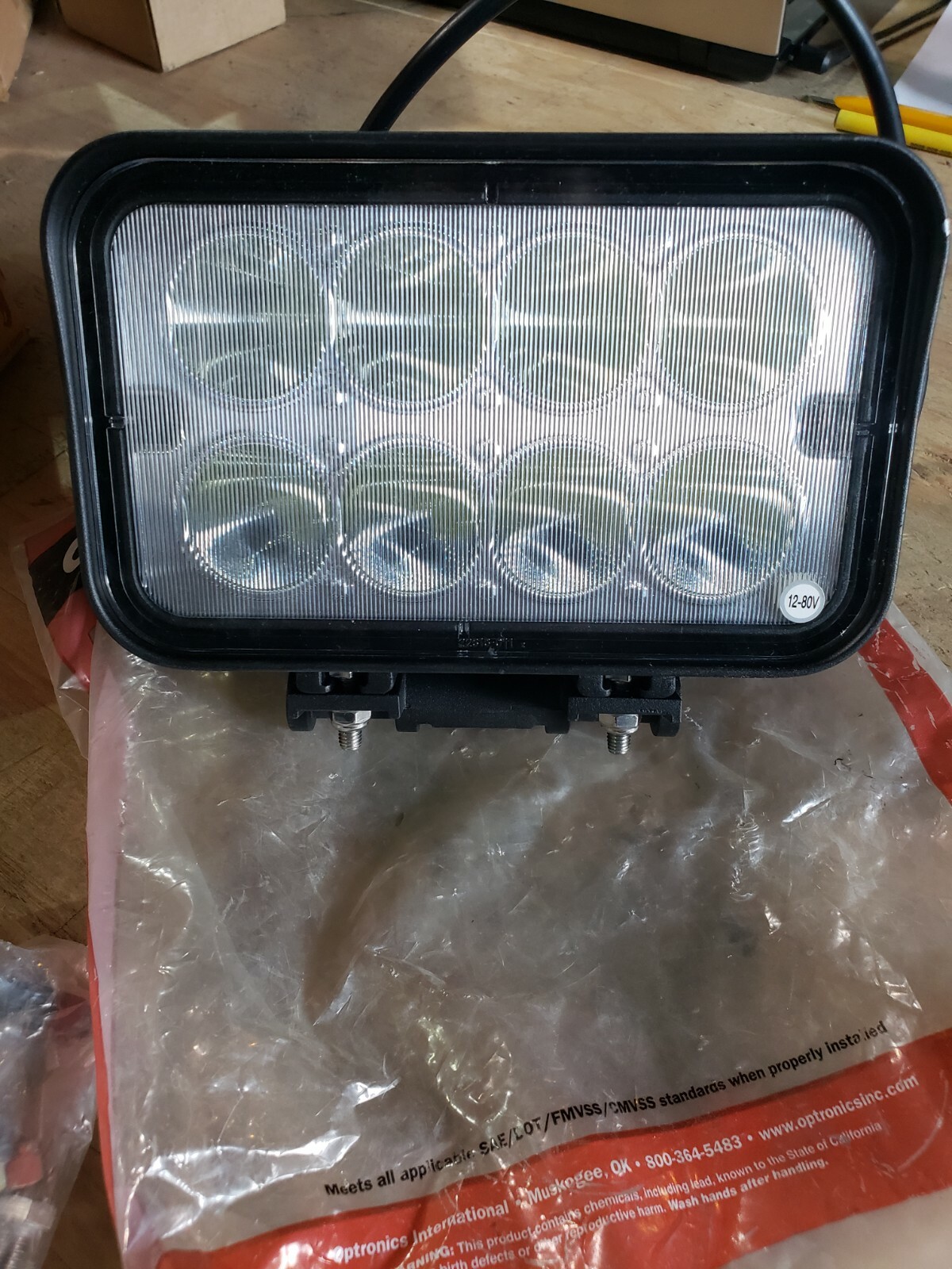 Optronics TLL56FBP Rectangular LED Work Light Flood Beam 12-24V