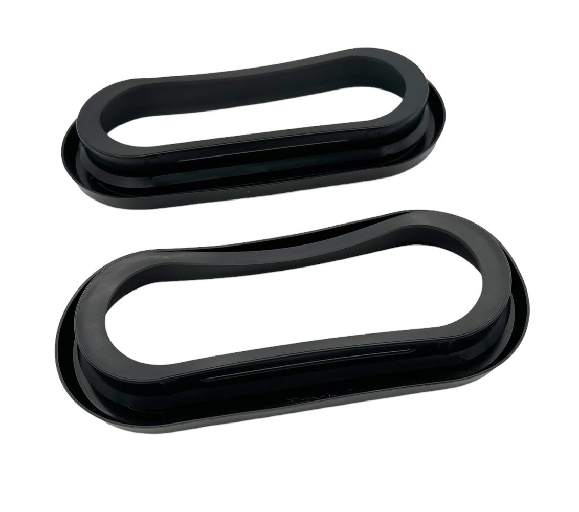 Pair 6″ Inch Oval LED Trailer Tail Light Black Rubber Grommets For RVs Trucks
