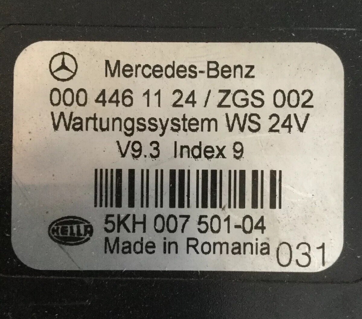 Mercedes Benz Electronic Control Module 0004461124 / ZGS 002 Uk Seller