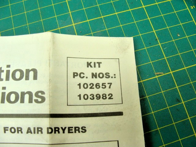 BENDIX THERMOSTAT MAINTENANCE KIT FOR AIR DRYERS 102657 & 103982