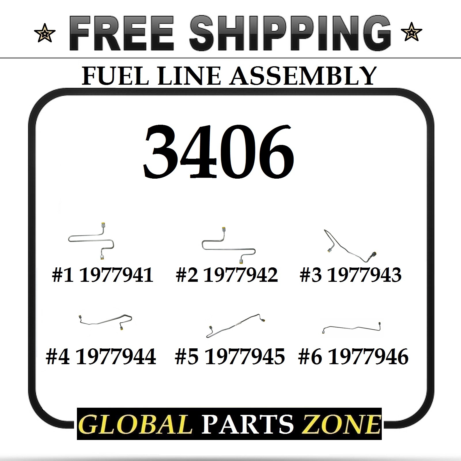 Caterpillar 3406 Fuel Line Kit #1-6 Set 1917941 1917942 1917943 1917944 1917945