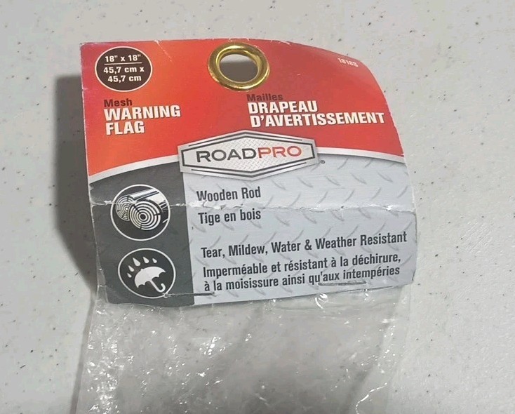 Lot Of 5 Roadpro 1818S Safety Flag Danger/Warning Flags Red Nylon Mesh
