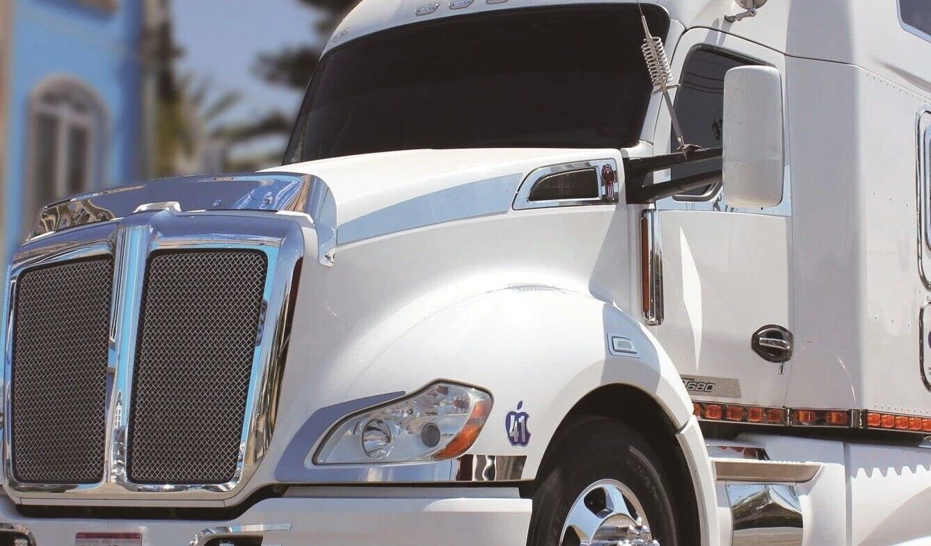 Stainless Steel Kenworth T680 Hood Side Trim PAIR SET