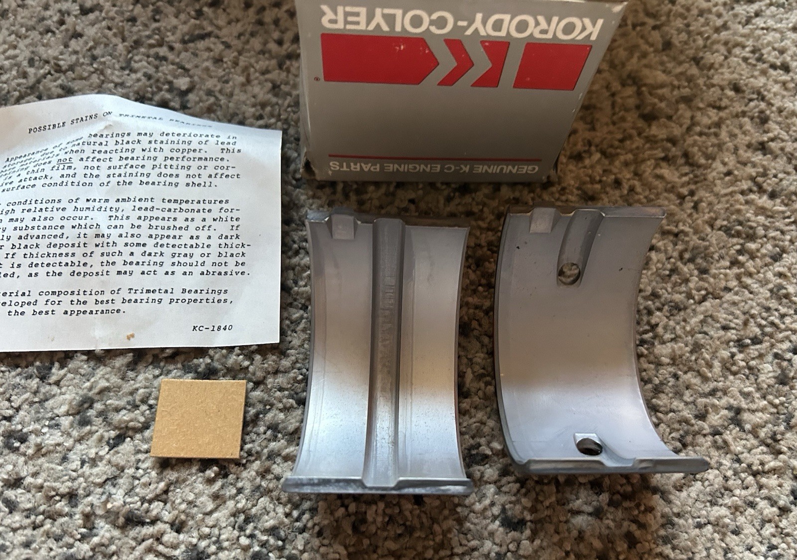 K5192895 Rod Bearing Shell Set Group 1.6100 Clevite/Korody-Colyer Detroit 71 STD