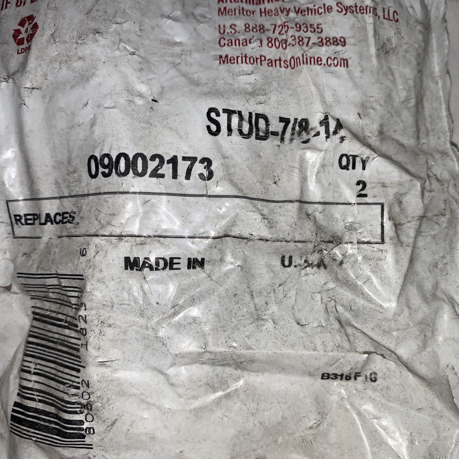 Meritor Hydraulic Brake – Stud 7/8-1/4 09002173 [Lot of 2]