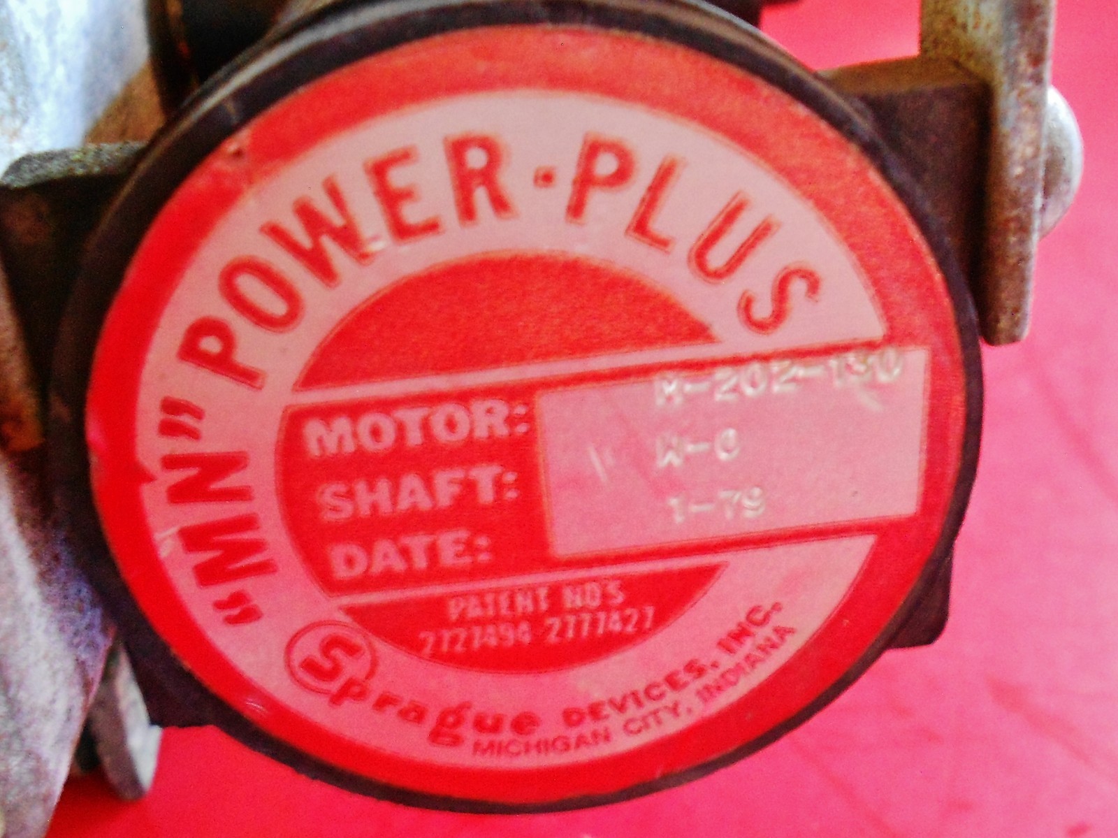 Vintage 1979 Sprague #M-202-130 Power Plus AIR WIPER MOTOR w/Bracket and Switch