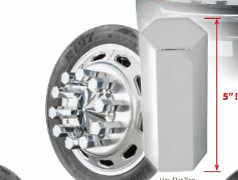 10224 Hex Flat Top Chrome Plastic 33mm Lug Nut Cover Push-On (Set of 10)