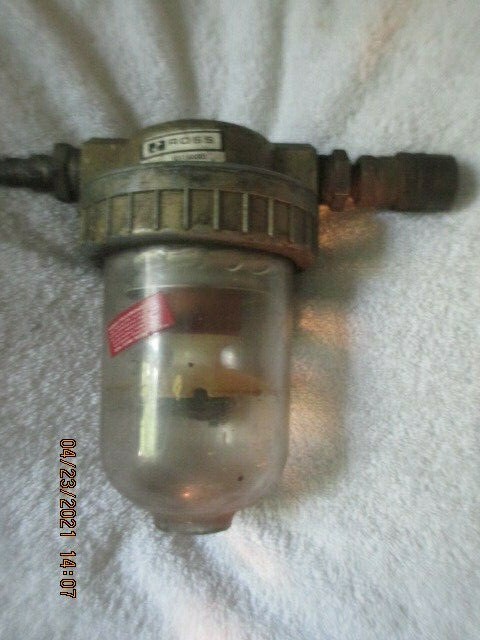 Vintage ROSS Hydraulic Fuel Pump FILTER Clear Polycarbonate Bowl