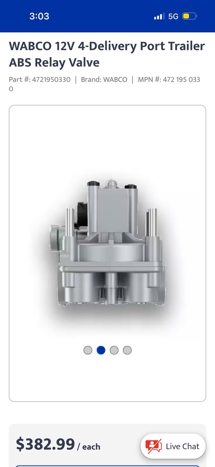 WABCO 4721950330 ABS Modulator Valve Genuine OEM Replacement NO CORE CHG